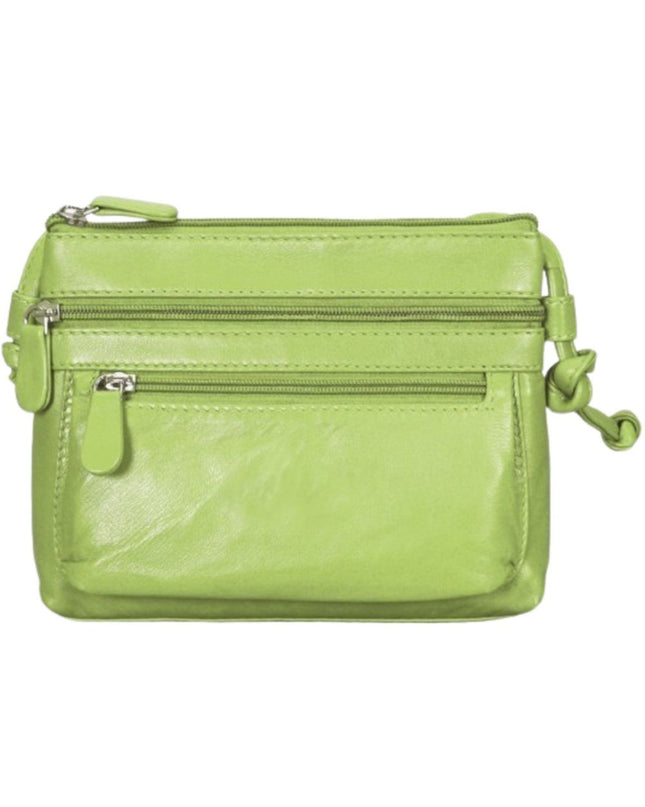 Lime Green Leather Crossbody Bag