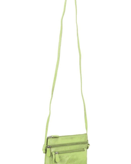 Lime Green Leather Crossbody Bag