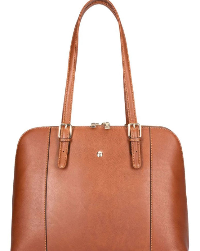 Leather Structured Handbag with Compartments
