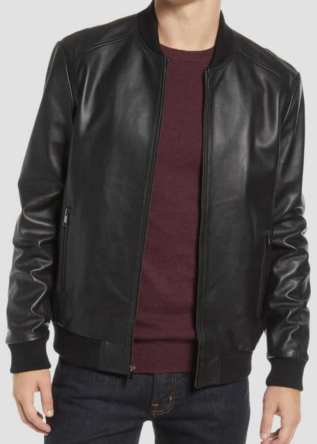 Leather Bomber Jacket