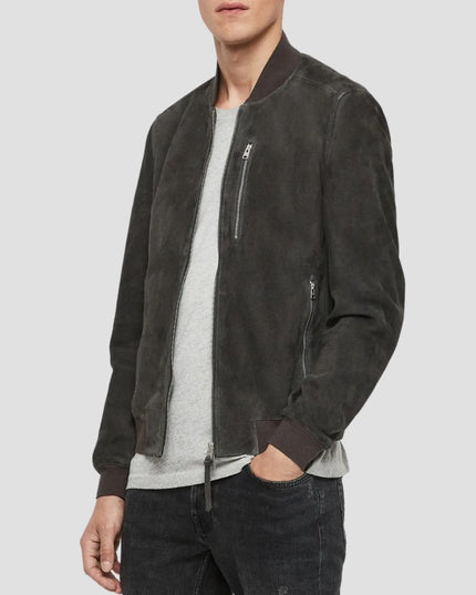 Suede Bomber Leather Jacket