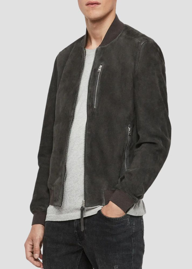 Suede Bomber Leather Jacket