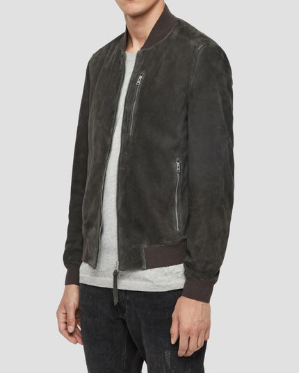 Suede Bomber Leather Jacket