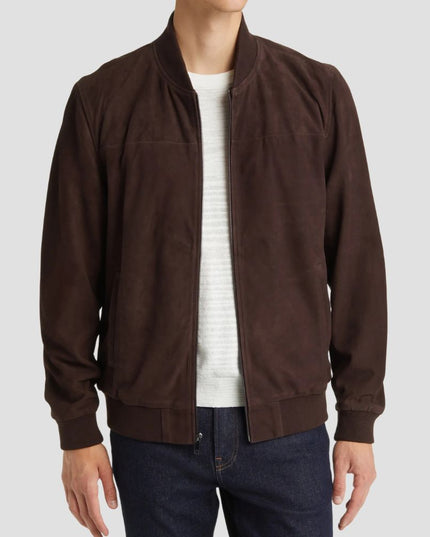 Suede Bomber Leather Jacket