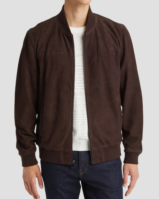 Suede Bomber Leather Jacket