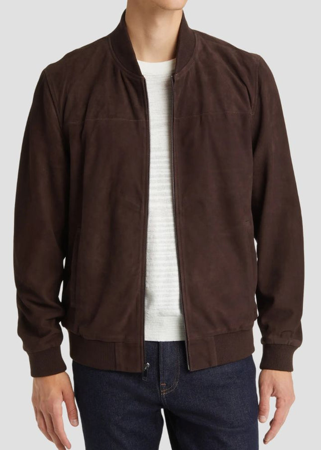 Suede Bomber Leather Jacket
