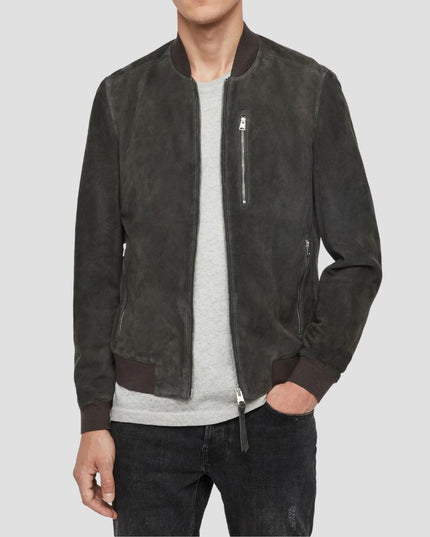 Suede Bomber Leather Jacket