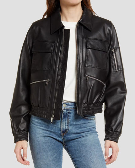 Leather Bomber Jacket