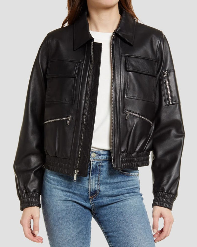 Leather Bomber Jacket