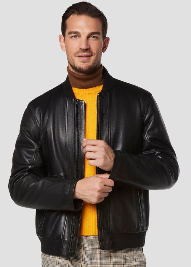 Macneil Leather Bomber Jacket