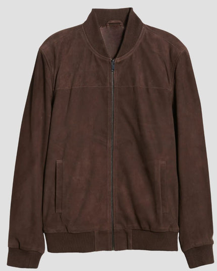 Suede Bomber Leather Jacket