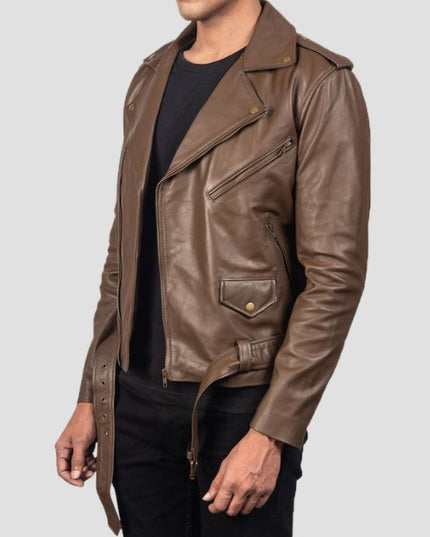 Allaric Alley Mocha Leather Biker Jacket
