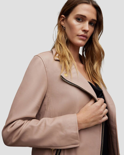 Dalby Slim Fit Leather Biker Jacket