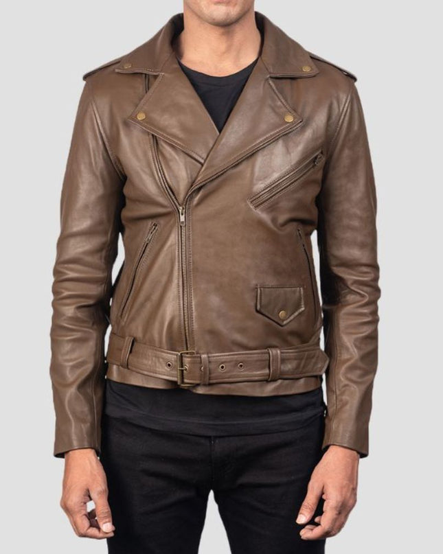 Allaric Alley Mocha Leather Biker Jacket