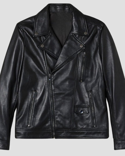 Leather Asymmetric Biker Leather Jacket