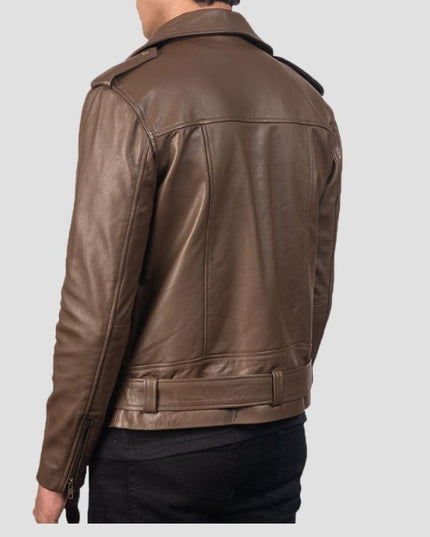 Allaric Alley Mocha Leather Biker Jacket