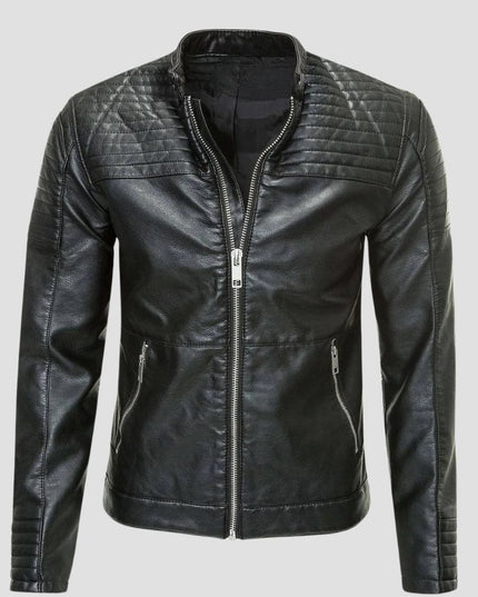 Men Black Biker Leather jacket