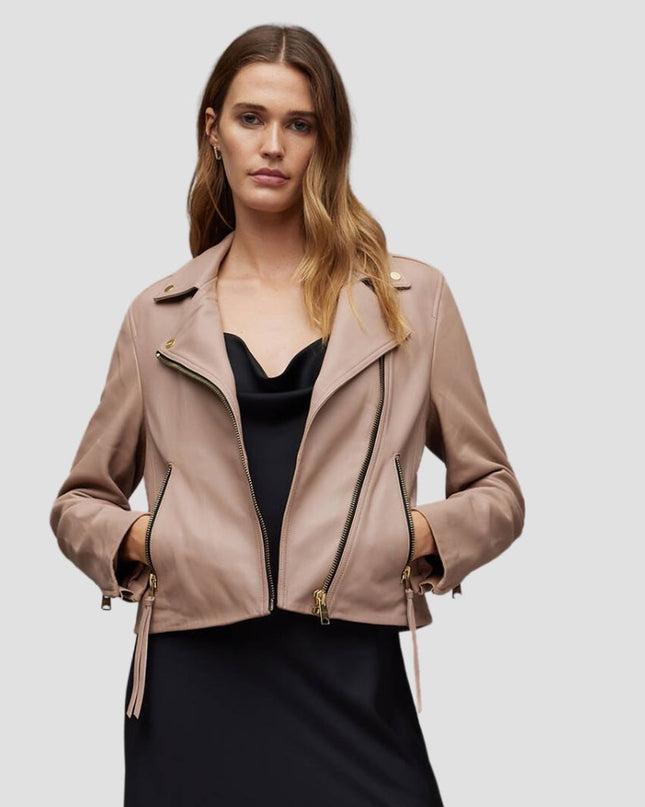 Dalby Slim Fit Leather Biker Jacket