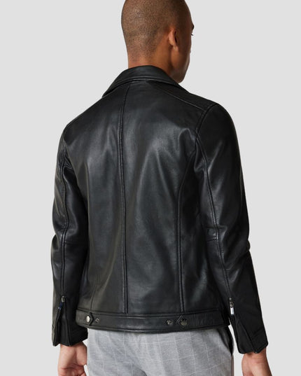 Leather Asymmetric Biker Leather Jacket