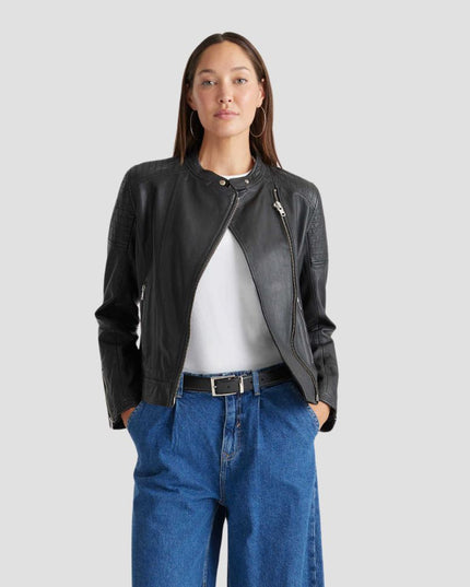 100% Leather Café Racer Jacket