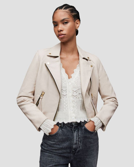 Dalby Slim Fit Leather Biker Jacket