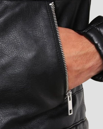Men Black Biker Leather jacket