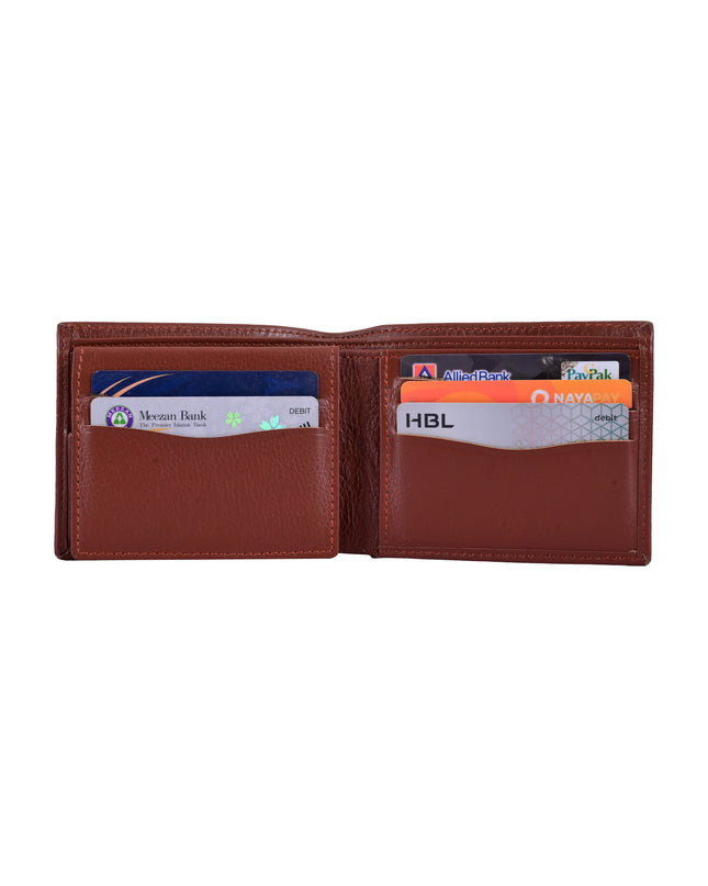 Buffalo Leather Wallet for Men – Reddish Brown Bifold, 8 Card Slots