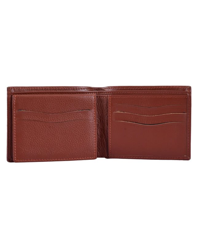 Buffalo Leather Wallet for Men – Brown Bifold, 5 Compartments