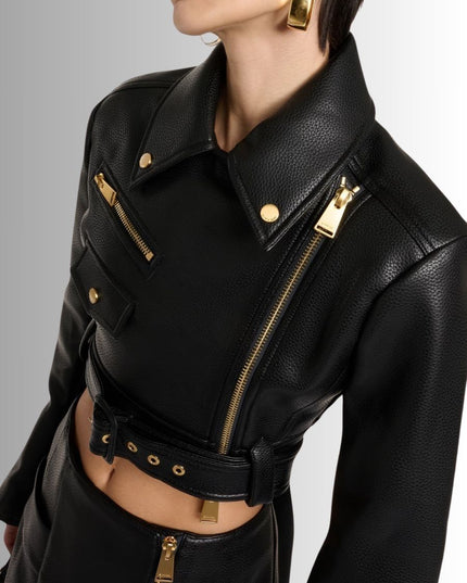 Black Cropped Jacket For Women