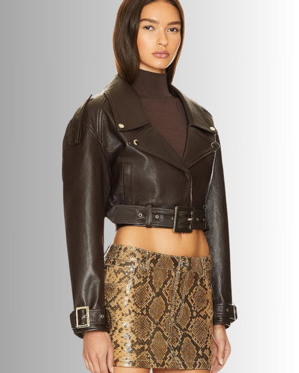 Brown Cropped Jacket For Women