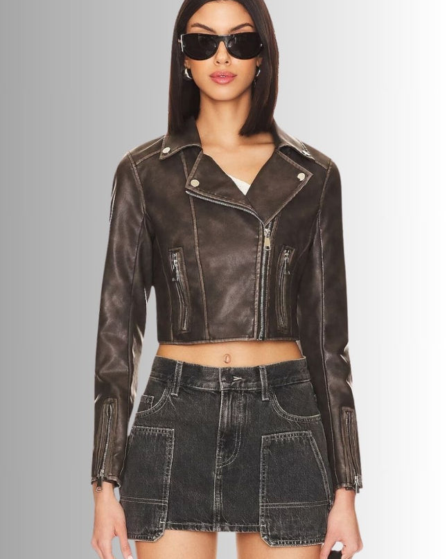 Cropped Brown Jacket For Women