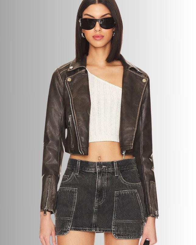 Cropped Brown Jacket For Women