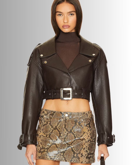 Brown Cropped Jacket For Women