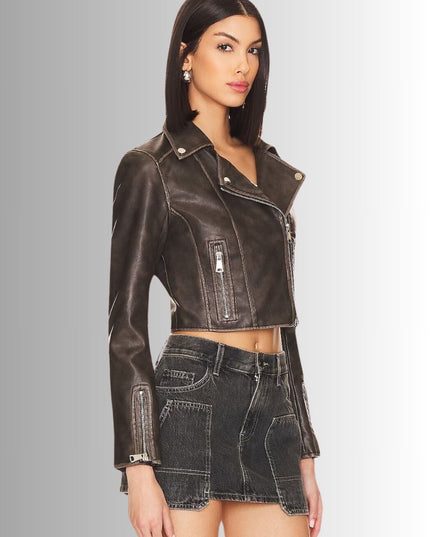 Cropped Brown Jacket For Women