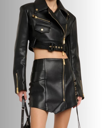 Black Cropped Jacket For Women