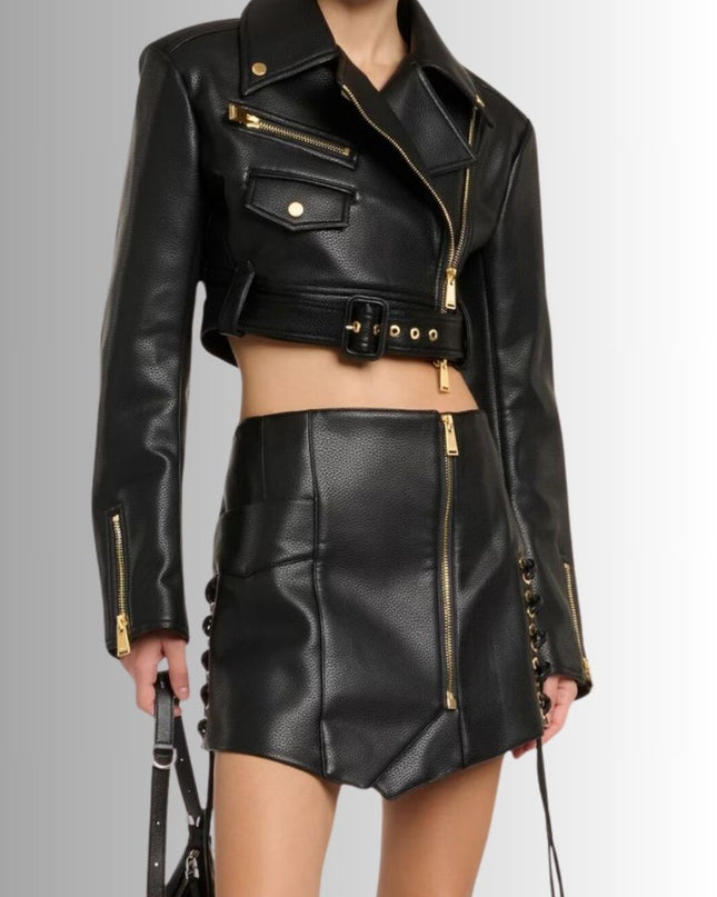 Black Cropped Jacket For Women