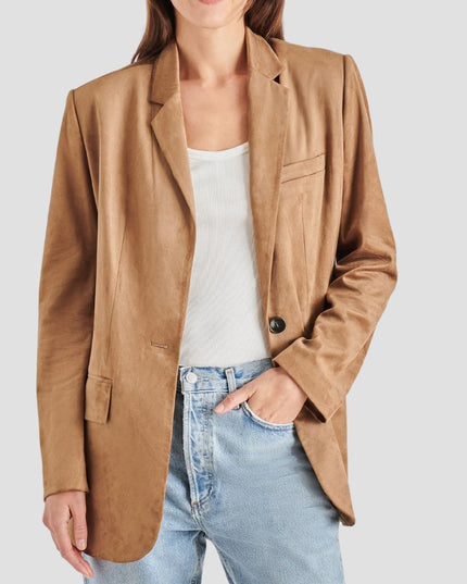 Faux Suede Blazer