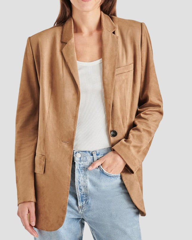 Faux Suede Blazer