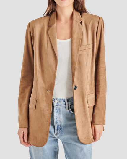 Faux Suede Blazer