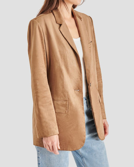 Faux Suede Blazer