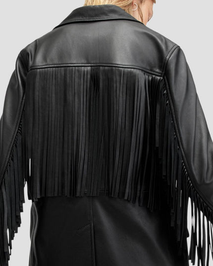 Corinna Fringe Leather Blazer
