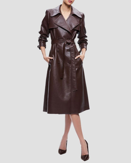 Elicia Faux Leather Trench Coat