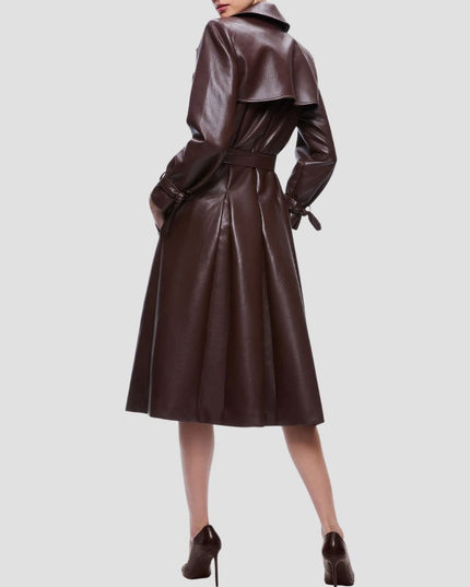 Elicia Faux Leather Trench Coat