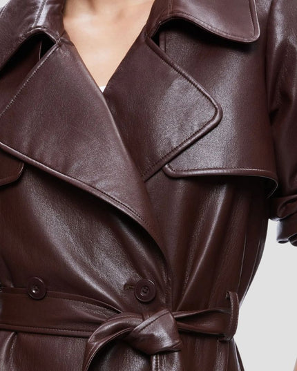 Elicia Faux Leather Trench Coat