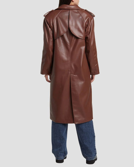 Montague Faux Leather Trench Coat