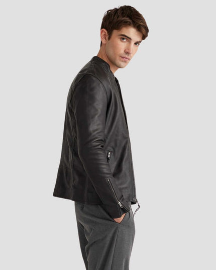 Leather Cafe Racer Jacket