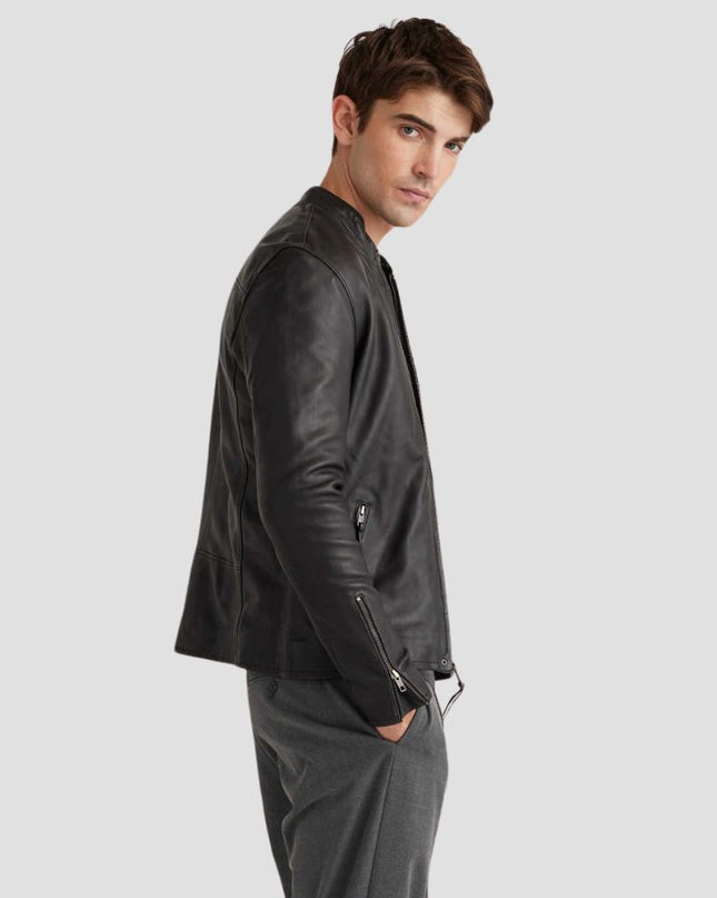 Leather Cafe Racer Jacket