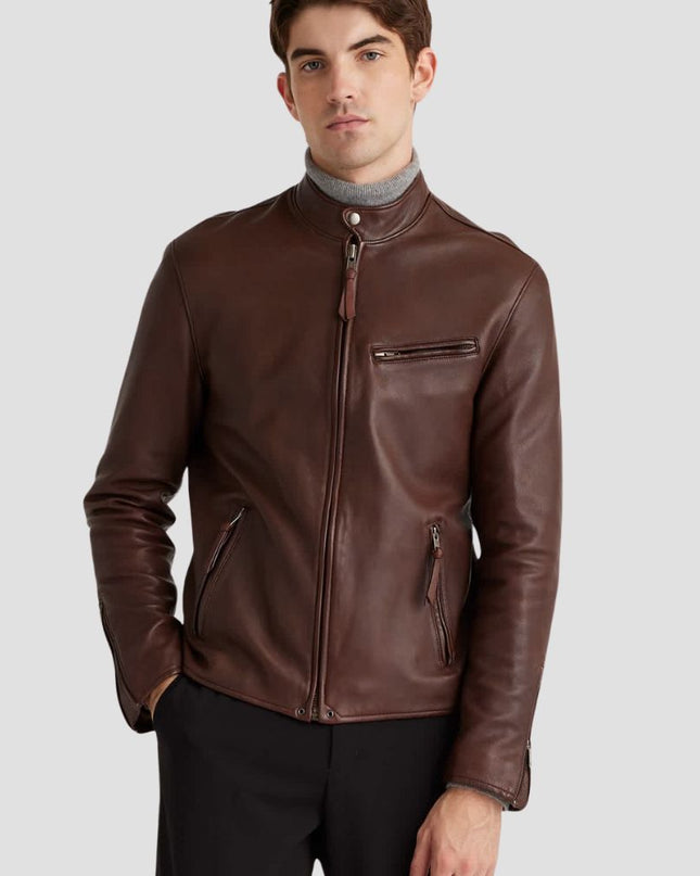 Leather Cafe Racer Jacket