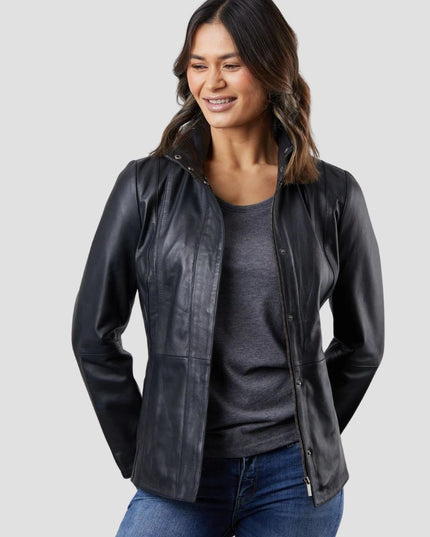 Mari Leather Jacket in Black
