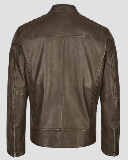 Dark Brown Fashion Leather jacket